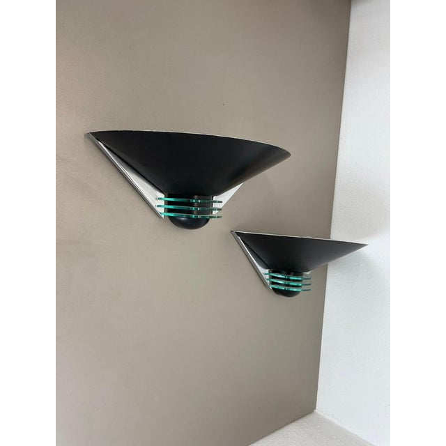 wall light set of 2 Producer: Hustadt Leuchten, Germany Age: 1980s This postmodern light set was produced in Germany in...