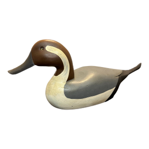 Vintage P. Mountjoy Original Signed Pintail Drake Carved Wood Duck Painted Decoy