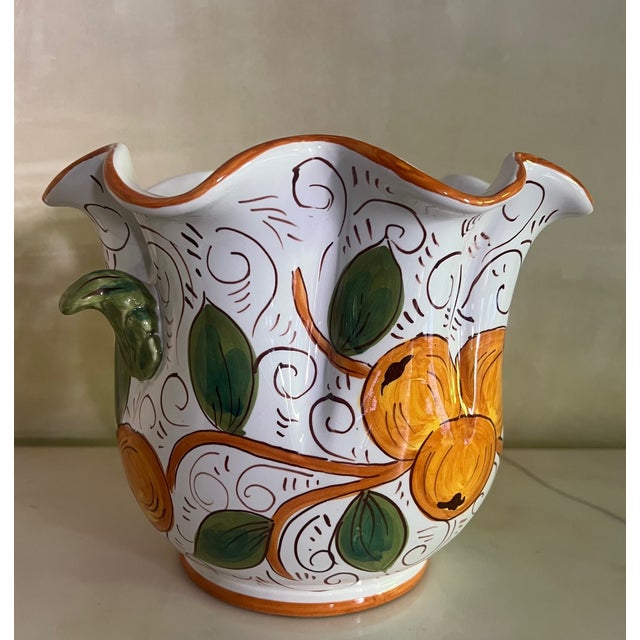 Mediterranean Large Italian Vase / Champagne Bucket For Sale - Image 3 of 12