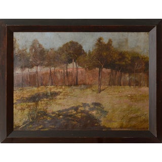 Golden Landscape with Distant Settlement, Reminiscent of Orange Road, Tarpon Springs, 1890s, Oil on Canvas For Sale