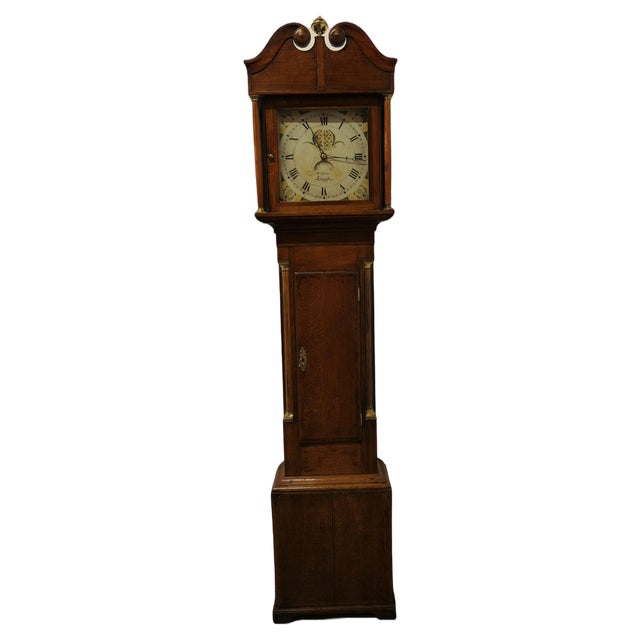 19th Century Welsh Country Oak Long Case Clock by Wm Jones of Llanfyllin For Sale