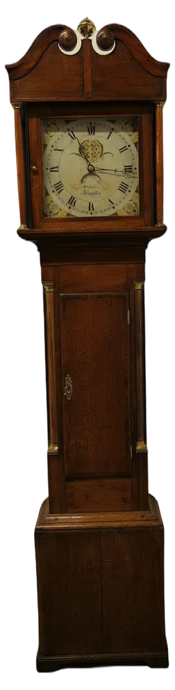 19th Century Welsh Country Oak Long Case Clock by Wm Jones of Llanfyllin