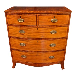 Circa 1780 English George III Bowfront Chest of Drawers For Sale