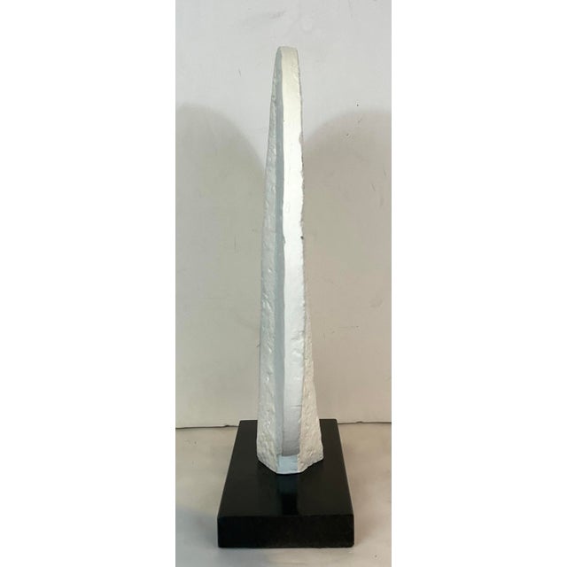 Timeless Currey & Company Mid-Century Modern Style Textured White Geometric Sculpture, showroom floor sample