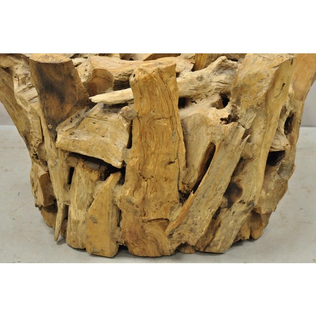 Brown Vintage Mid Century Modern Teak Wood Root Driftwood Coffee Table Pedestal Base For Sale - Image 8 of 11