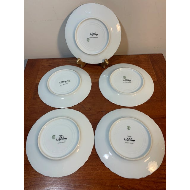 Royal Limoges Persian Rouge Porcelain Appetizer Plates Set of 5 For Sale In Philadelphia - Image 6 of 8