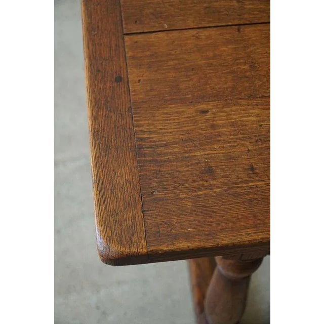 Baroque Style Desk / Dining Table in Oak, 1970s For Sale - Image 6 of 13