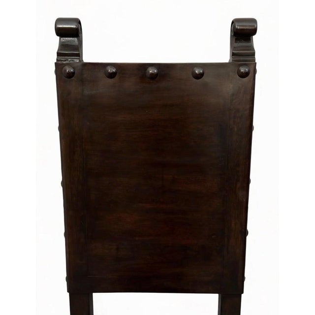 Set of 12 Monumental Spanish Colonial Revival Leather Dining Chairs For Sale - Image 14 of 14