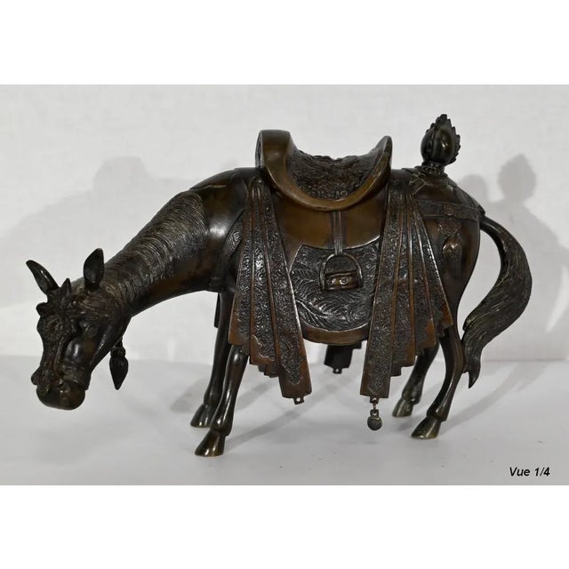 Asian Style Bronze Horse, Early 1900s For Sale - Image 4 of 12