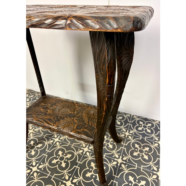 Brown Japanese Two Tier Side Table from Liberty and Co, 1900s For Sale - Image 8 of 18