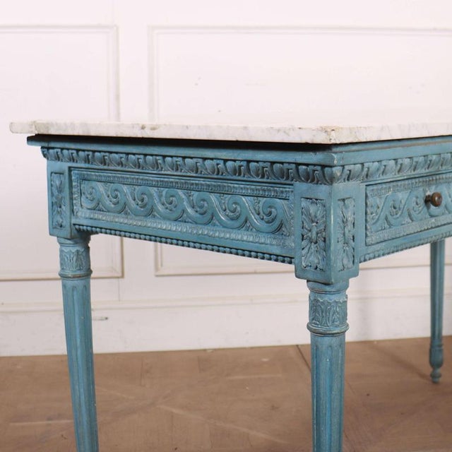 Italian Carved Console Table with Marble Top For Sale - Image 11 of 12