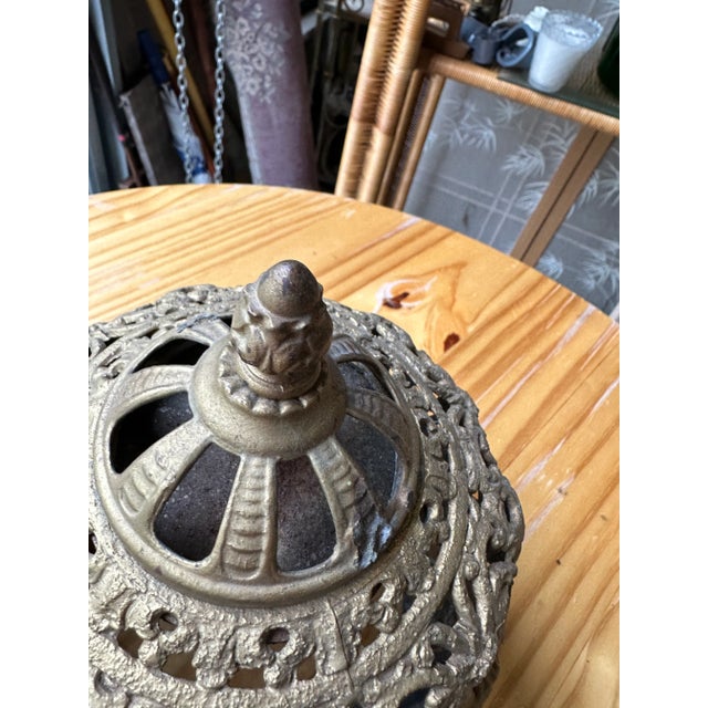 Metal 1970s Brass Queens Crown Centerpiece For Sale - Image 7 of 8