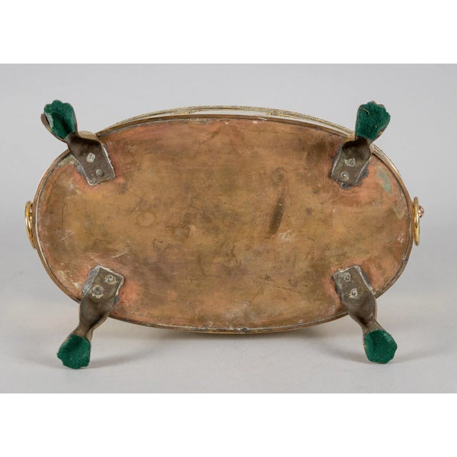 Metal Oval Brass Jardiniere For Sale - Image 7 of 8