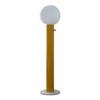 Glass Globe Brass Tube Marble Base Giorgio Floor Lamp by Magic Circus Editions For Sale