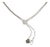 Diamond and Pearls 18k White Gold Double Chain Lariat Pendant For Sale