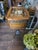 Brown Leather and Glass Display Case End Table With Iron Base For Sale - Image 8 of 11