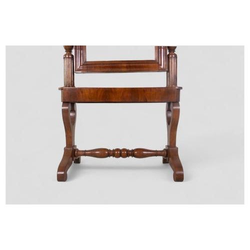 Gold Floor Mirror in Walnut Wood with Carved Frame For Sale - Image 8 of 9