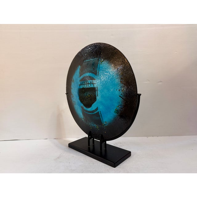 Abstract Fused Glass Decretive Platter For Sale In New York - Image 6 of 9