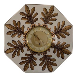 1960s Charleton Hand Painted 8 Day Wind Up Clock For Sale