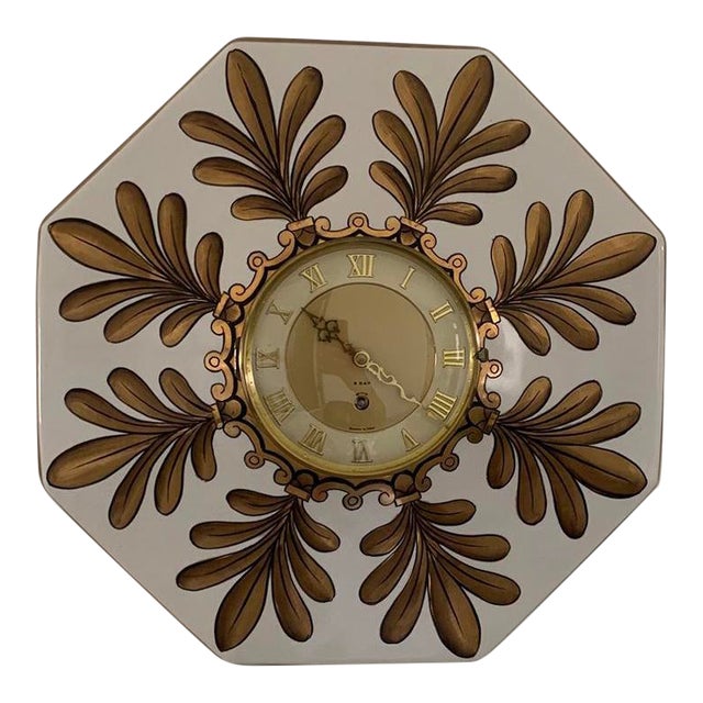 1960s Charleton Hand Painted 8 Day Wind Up Clock For Sale
