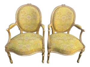 19th C. English Giltwood Armchairs - a Pair