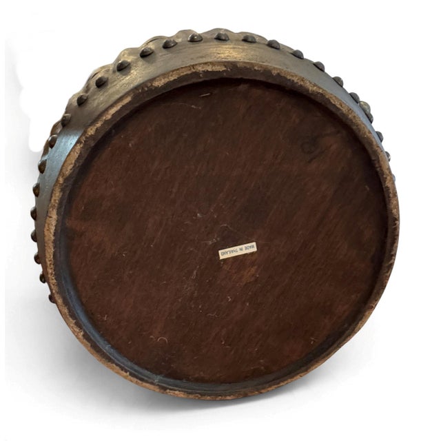 Brown Japanese Ceremonial Drum / Side Table For Sale - Image 8 of 8