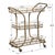 Solid iron transports this transitional bar/ serving cart featuring three tray style mirrored shelves. Finished in...