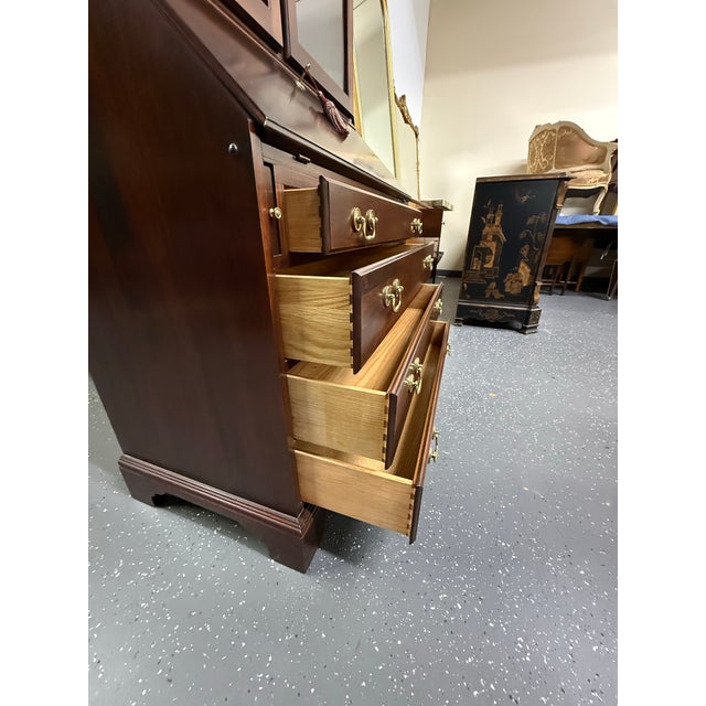 Brown Vintage 1980’s Mahogany Secretary Desk For Sale - Image 8 of 10