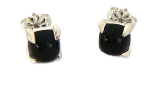Tiffany & Co. Picasso Sugar Stacks Cabochon Onyx Sterling Silver Stud Earrings - 2 Pieces