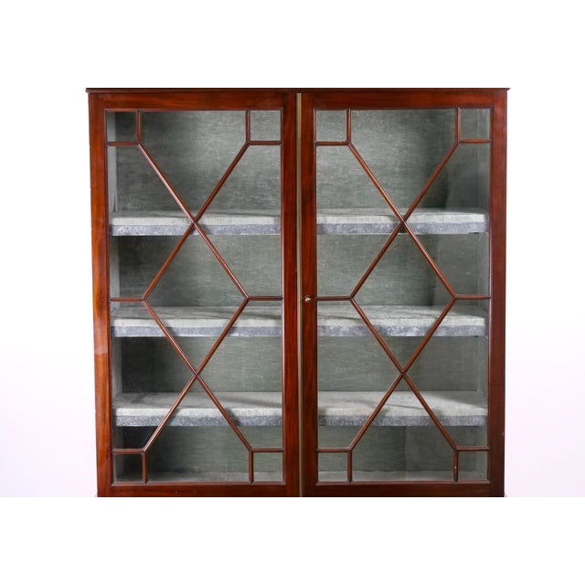 Early 19th Century Chippendale Style 19th Century Mahogany Two-Part Bookcase Cabinet on Stand For Sale - Image 5 of 15