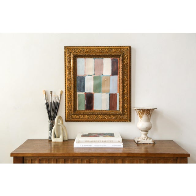 Original Framed Abstract Painting in Antique Gold Bronze Frame For Sale - Image 11 of 13