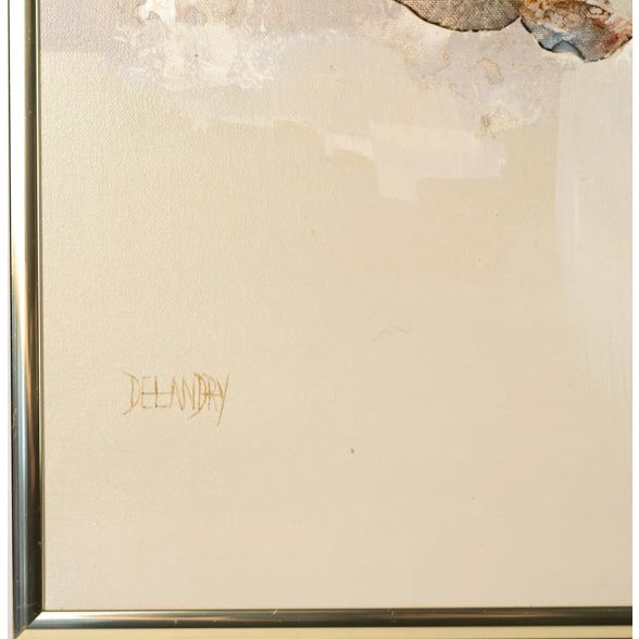 Mid-Century Modern 1970s Abstract Oil Painting, Framed For Sale - Image 3 of 4