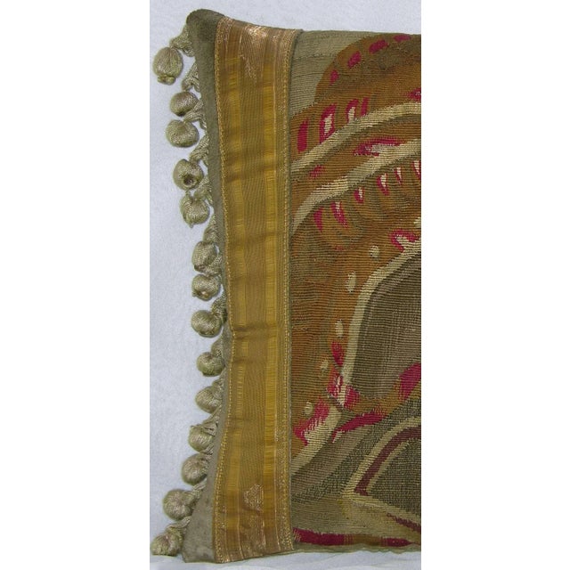17th Century Antique Brussels Tapestry Pillow For Sale - Image 4 of 5