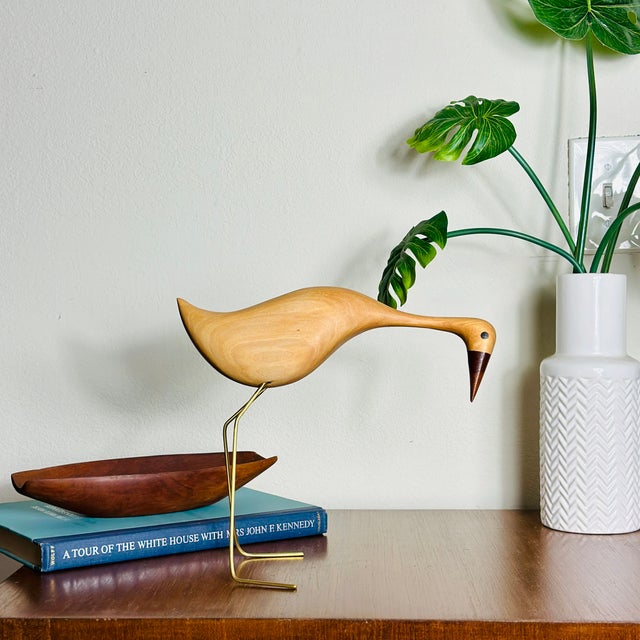 Milwerk Mid-Century Modern Handcrafted Wood Heron Sculpture, 2022 For Sale - Image 15 of 15