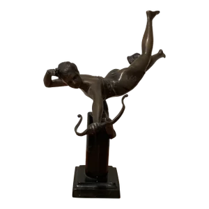 Mid 20th Century Art Deco Bronze Statue Grecian Female Archer Named "Diana"