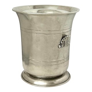 Vintage Italian Pewter Ice Bucket / Crafted in Italy Champagne Holder / Wine Chiller For Sale