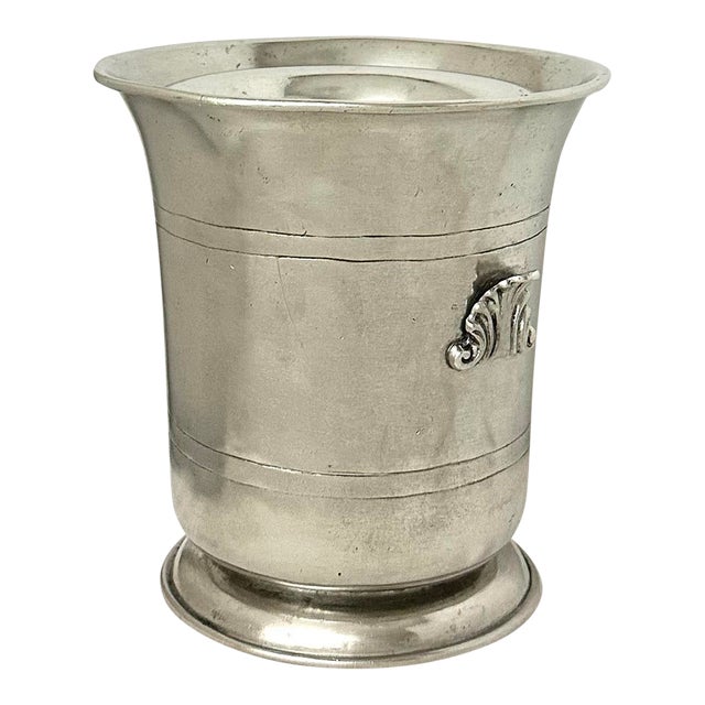 Vintage Italian Pewter Ice Bucket / Crafted in Italy Champagne Holder / Wine Chiller For Sale