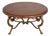 Round Leather Top Metal Base Coffee Table For Sale
