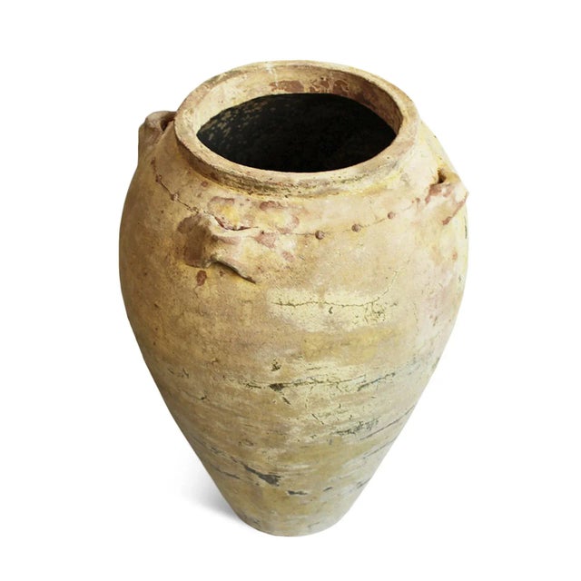 Rustic Vintage Cask Yellow Earth Ware Planter Pot For Sale - Image 3 of 4