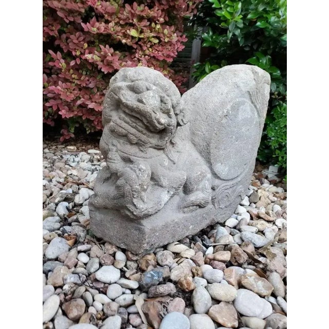 Rare Antique Tibetan Buddhist Ancient Temple Snow Lion & Wheel Architectural Ornament For Sale In Dallas - Image 6 of 11