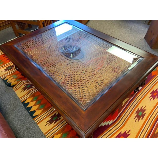 21st Century Ethan Allen Caned Top Coffee Table For Sale - Image 11 of 15