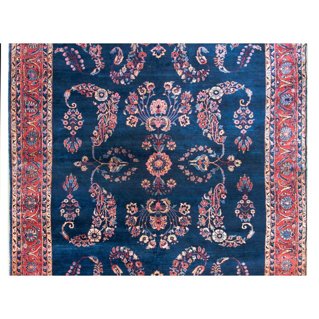 Textile Early 20th Century Persian Sarouk Mohajeran Rug For Sale - Image 7 of 15