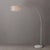 Mid-Century Modern 1960s Morelli Adjustable Floor Lamp - 92" Modern Arc Lamp, Cashmere Gray Linen Shade, White Marble Base, Dimmable For Sale - Image 3 of 4