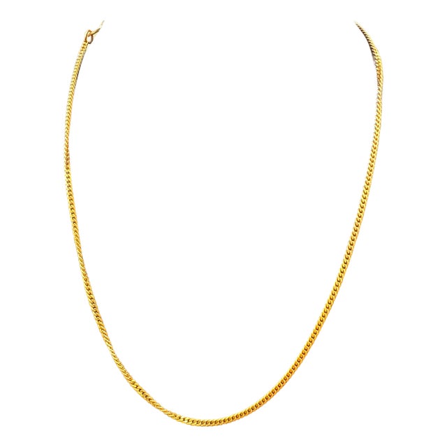 24 Karat Pure Gold Hand Made Yellow Gold Chain Necklace, 8 Gm, 16 Inch For Sale