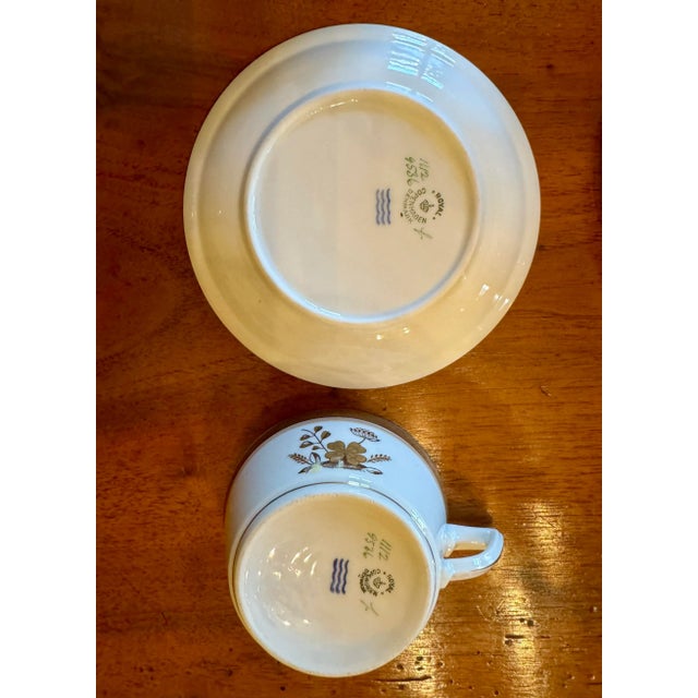 1960s Royal Copenhagen, Denmark Golden Clover Liselund Botanical Fine Porcelain China Set- For Sale - Image 12 of 12