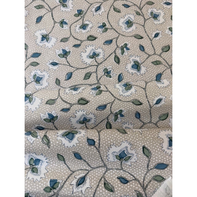 Anna French Chelsea Slate and Linen Fabric 1 3/8 Yards Chelsea Slate And Linen Fabric Collection BRISTOL FABRIC BOOK Width...