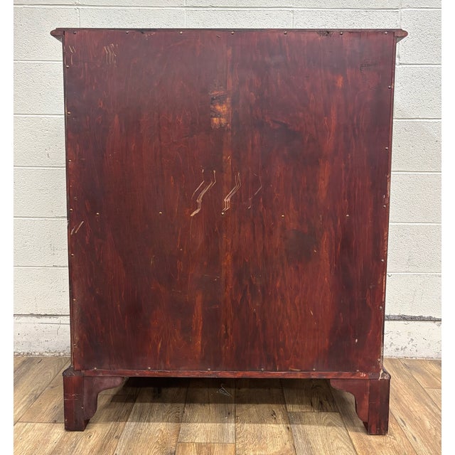 Brown Vintage Chippendale Style Block Front Five Drawer Gentleman’s Chest of Drawers For Sale - Image 8 of 8