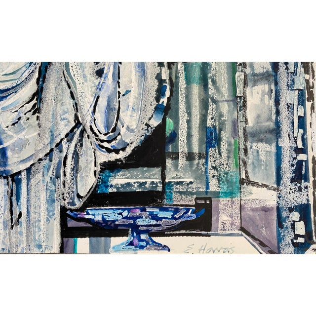 1960s painting by New Jersey artist Edward Howas. Gouache and watercolor mixed media painting on illustration board of a...