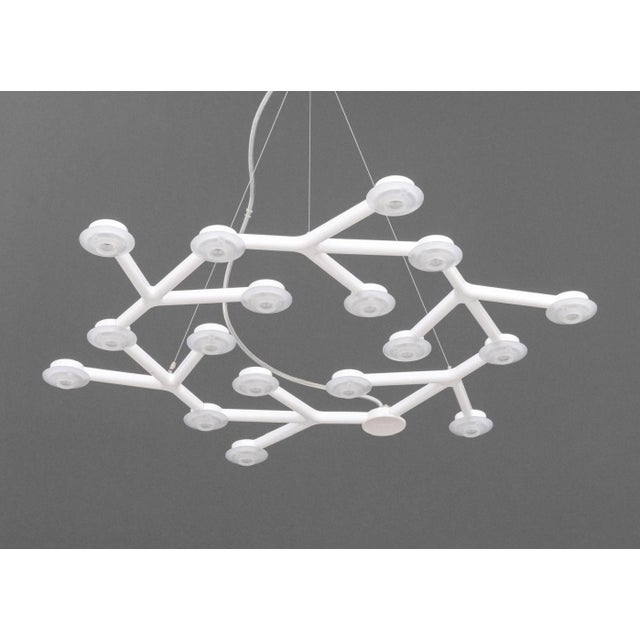 Michael De Lucchi for Artemide "LED Net Circle" Ceiling Light, aluminum and methacrylate lens in white, labeled "Artemide...