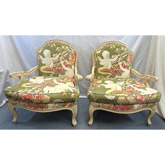 Late 20th Century Classic French Bergère Chairs - A Pair For Sale - Image 4 of 18